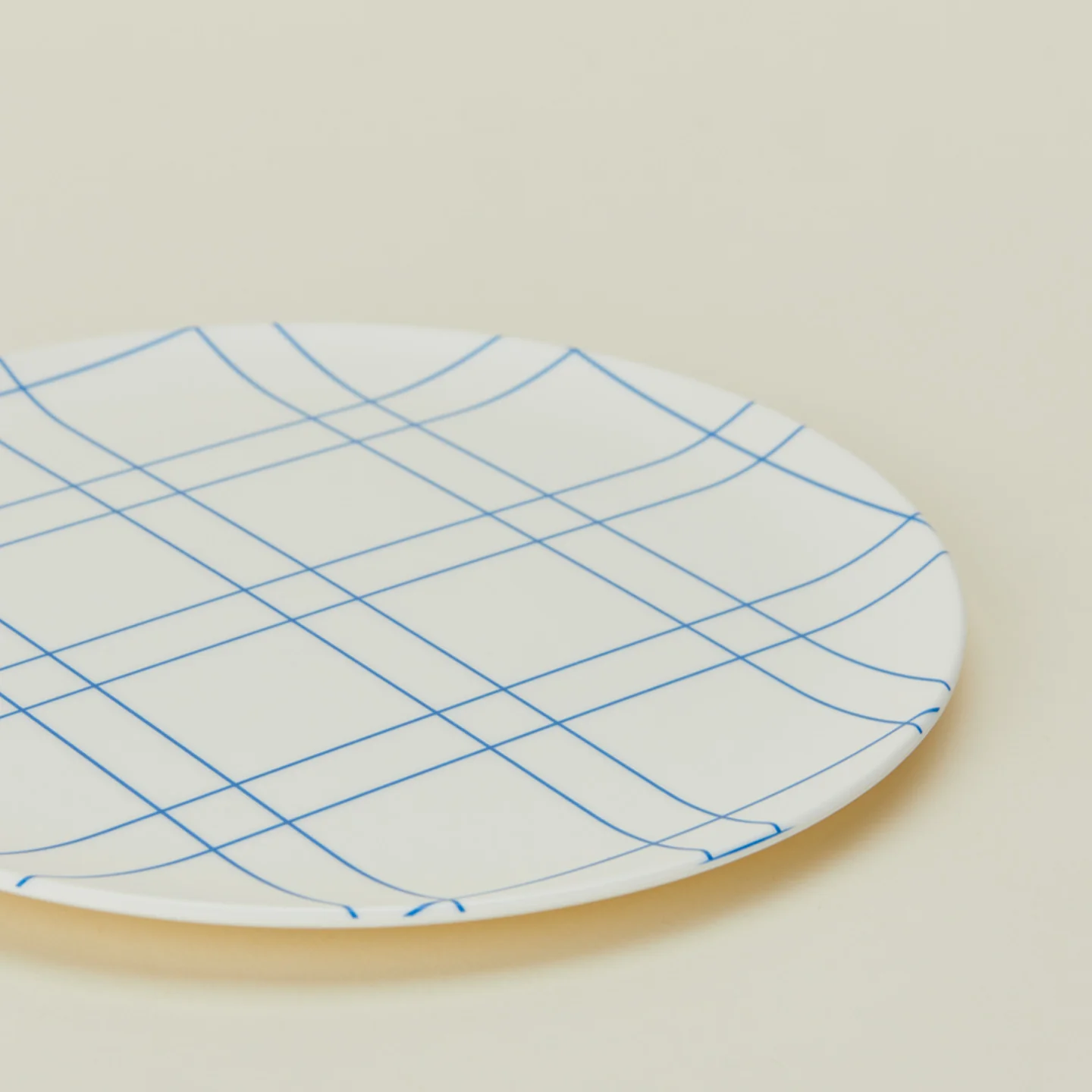 Bamboo Melamine Side Plate, Set of 4 - Blue Plaid - Image 3