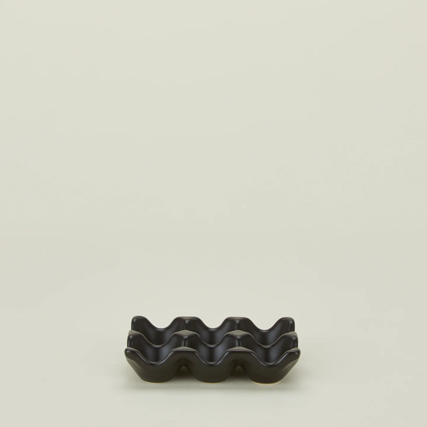 Ceramic Half Dozen Egg Holder - Black