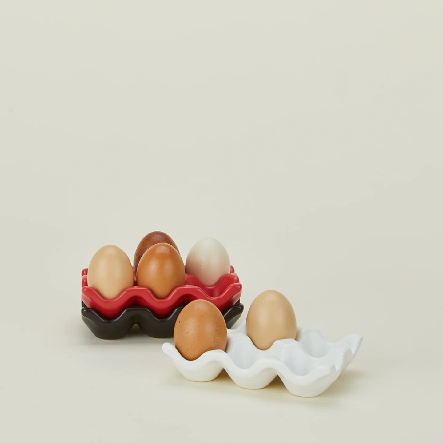 Ceramic Half Dozen Egg Holder - Red - Image 6