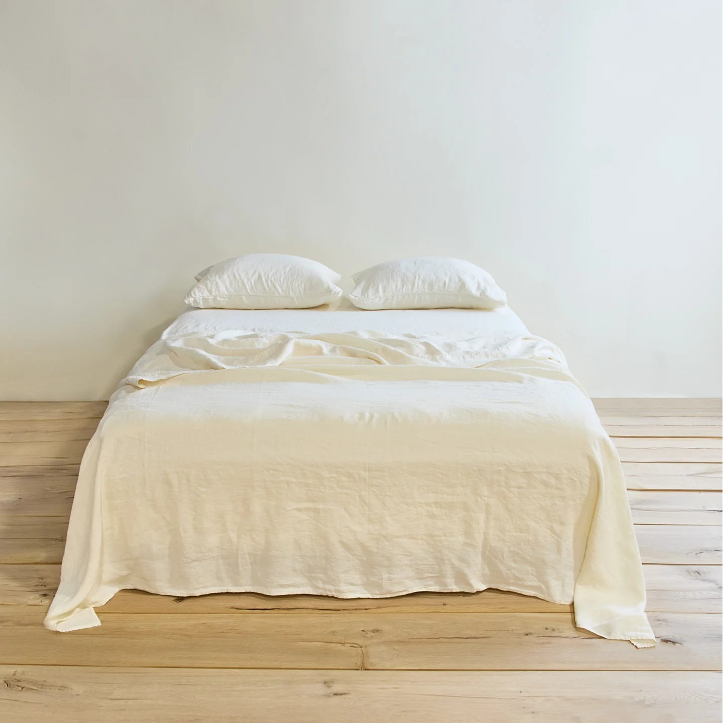 Simple Linen Flat Sheet - Ivory - Image 2