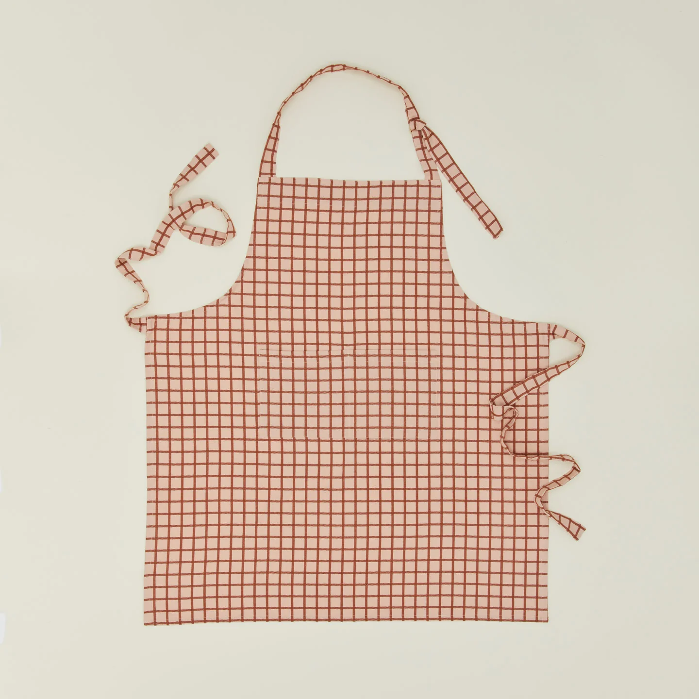 Essential Check Apron - Blush/Terracotta - Image 2