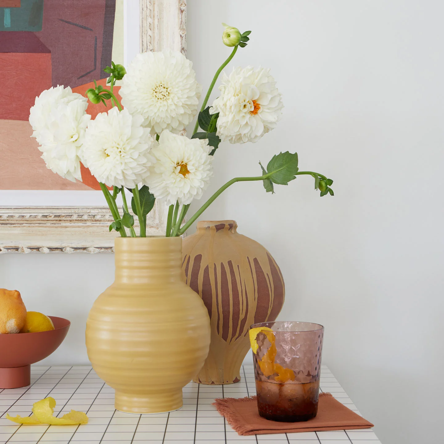 Essential Ceramic Vase - Mustard - Image 7