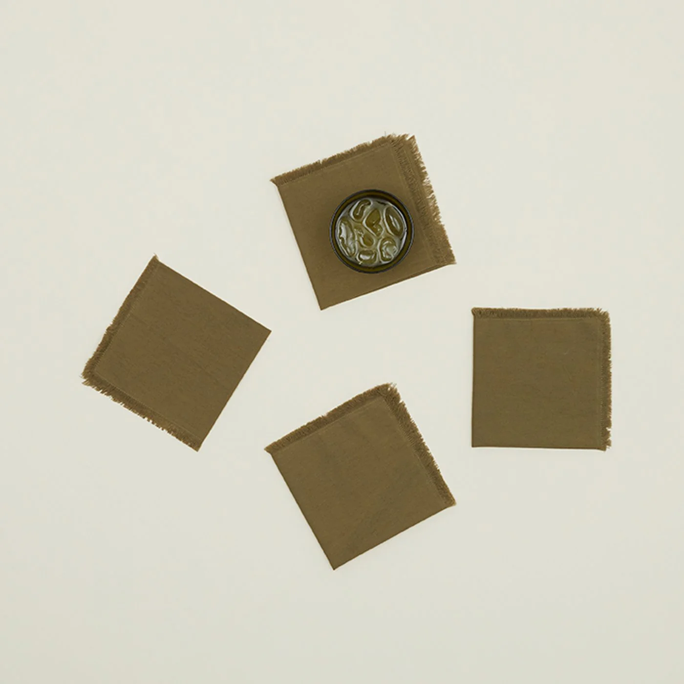 Essential Cocktail Napkins, Set of 4 - Olive - Image 2
