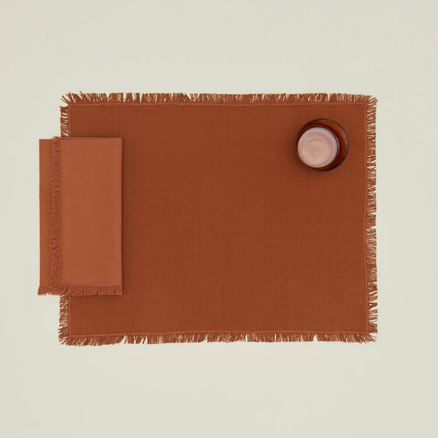 Essential Cotton Placemat, Set of 4 - Terracotta - Image 2