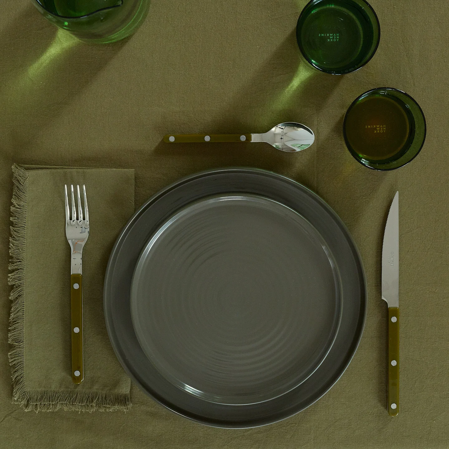 Essential Cotton Tablecloth - Olive - Image 3