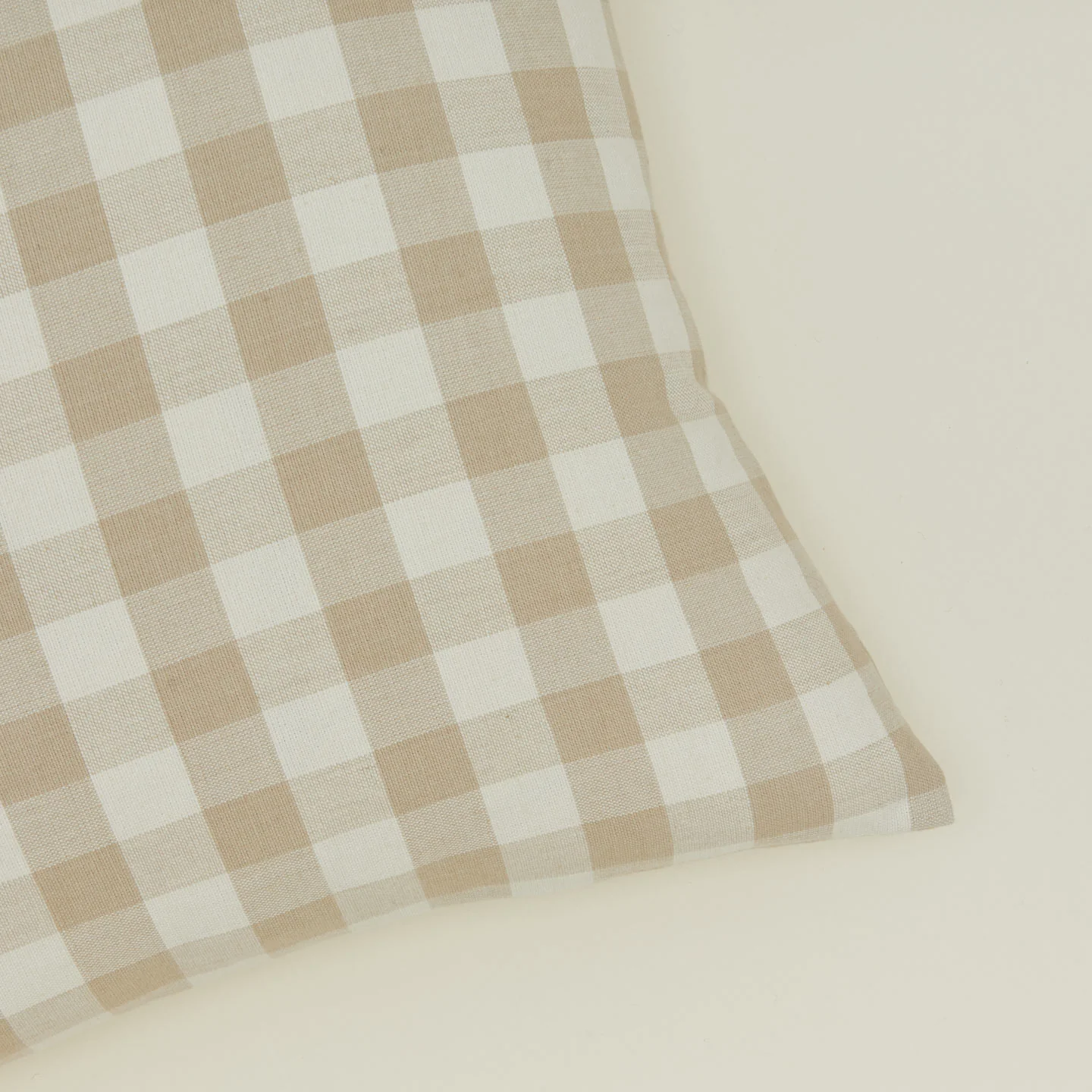 Essential Gingham 18x18 Pillow - Ivory/Flax - Image 2