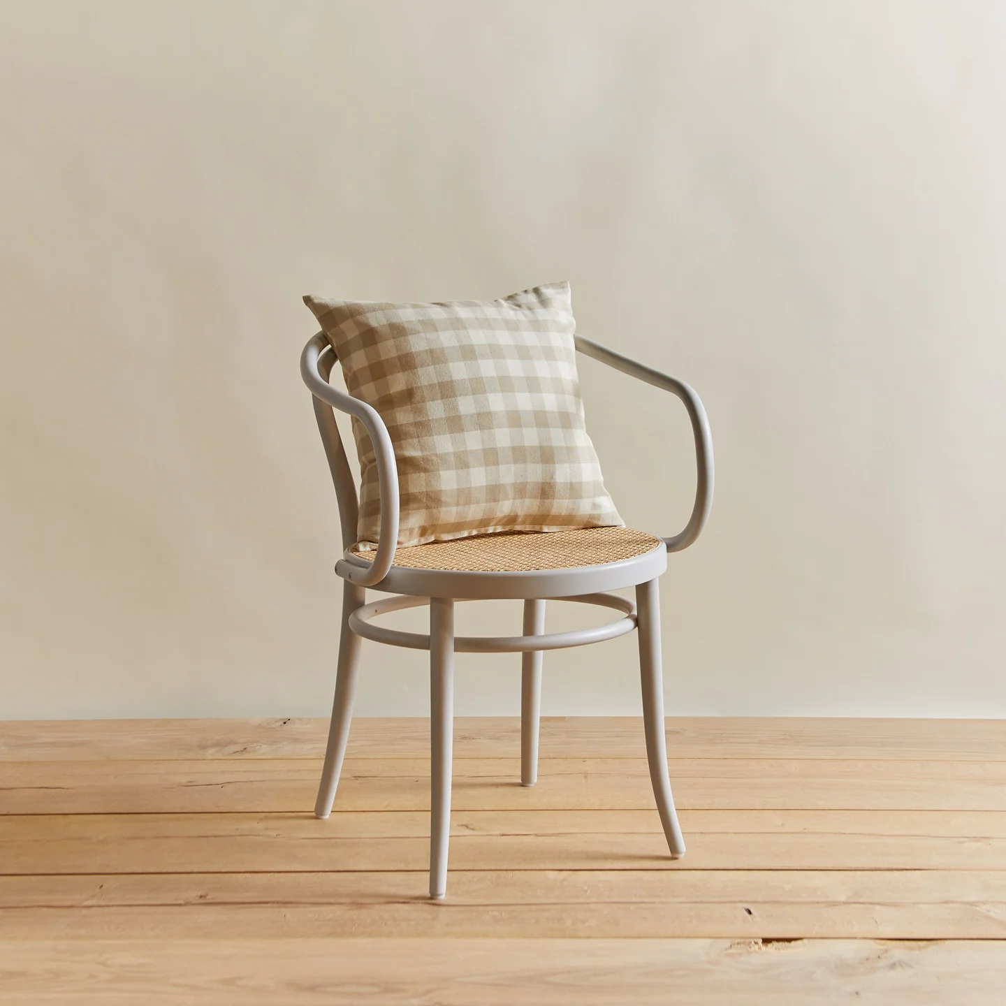 Essential Gingham 18x18 Pillow - Ivory/Flax - Image 4