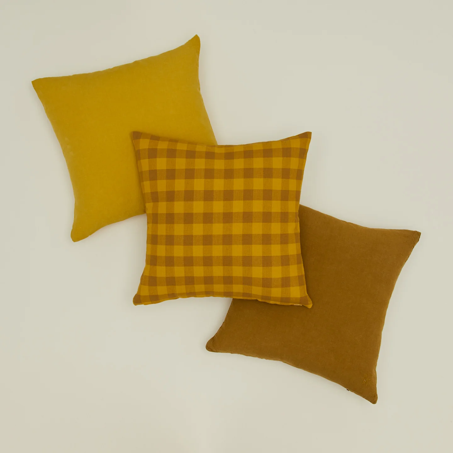 Essential Gingham 18x18 Pillow - Mustard/Bronze - Image 3