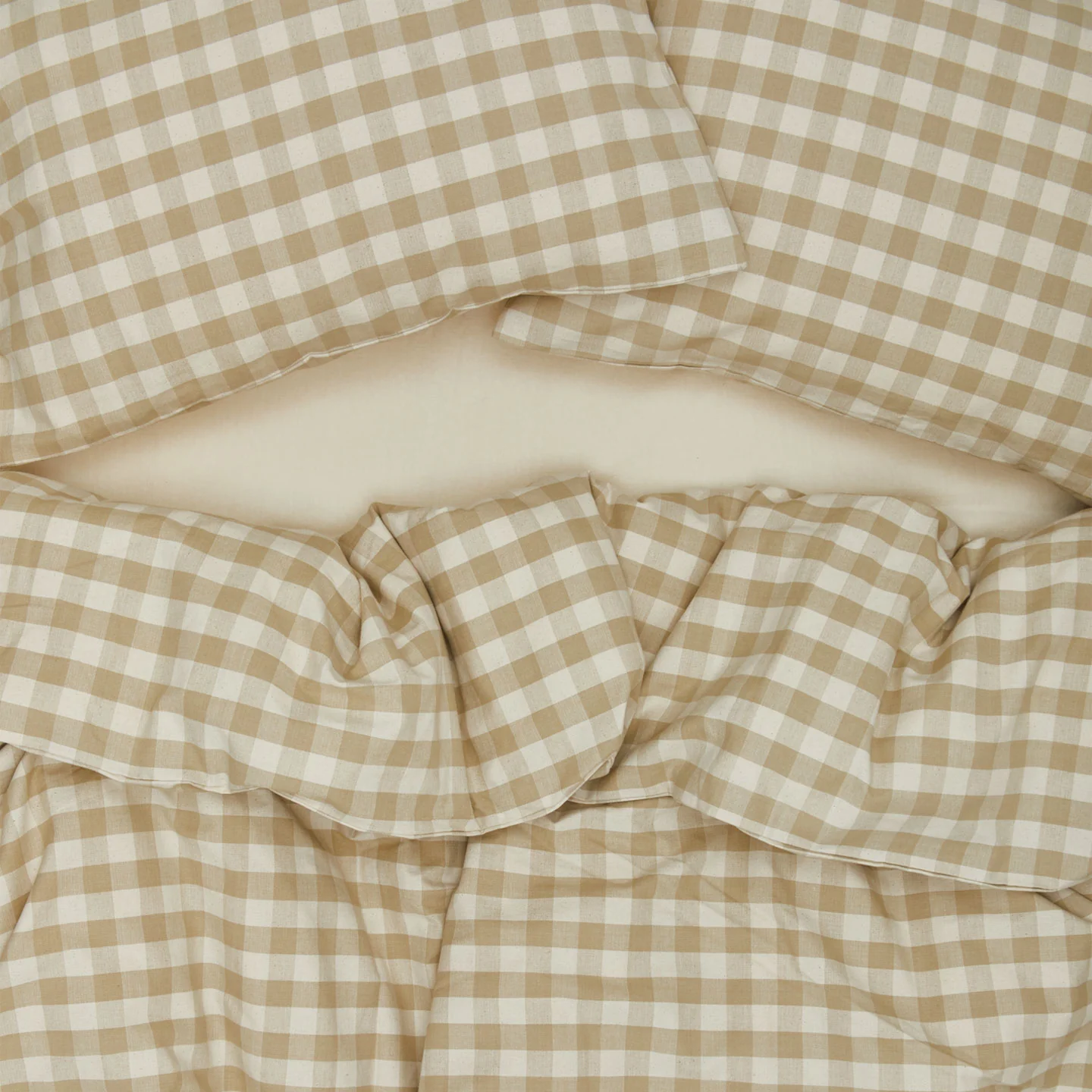 Essential Gingham Duvet - Ivory/Flax - Image 2
