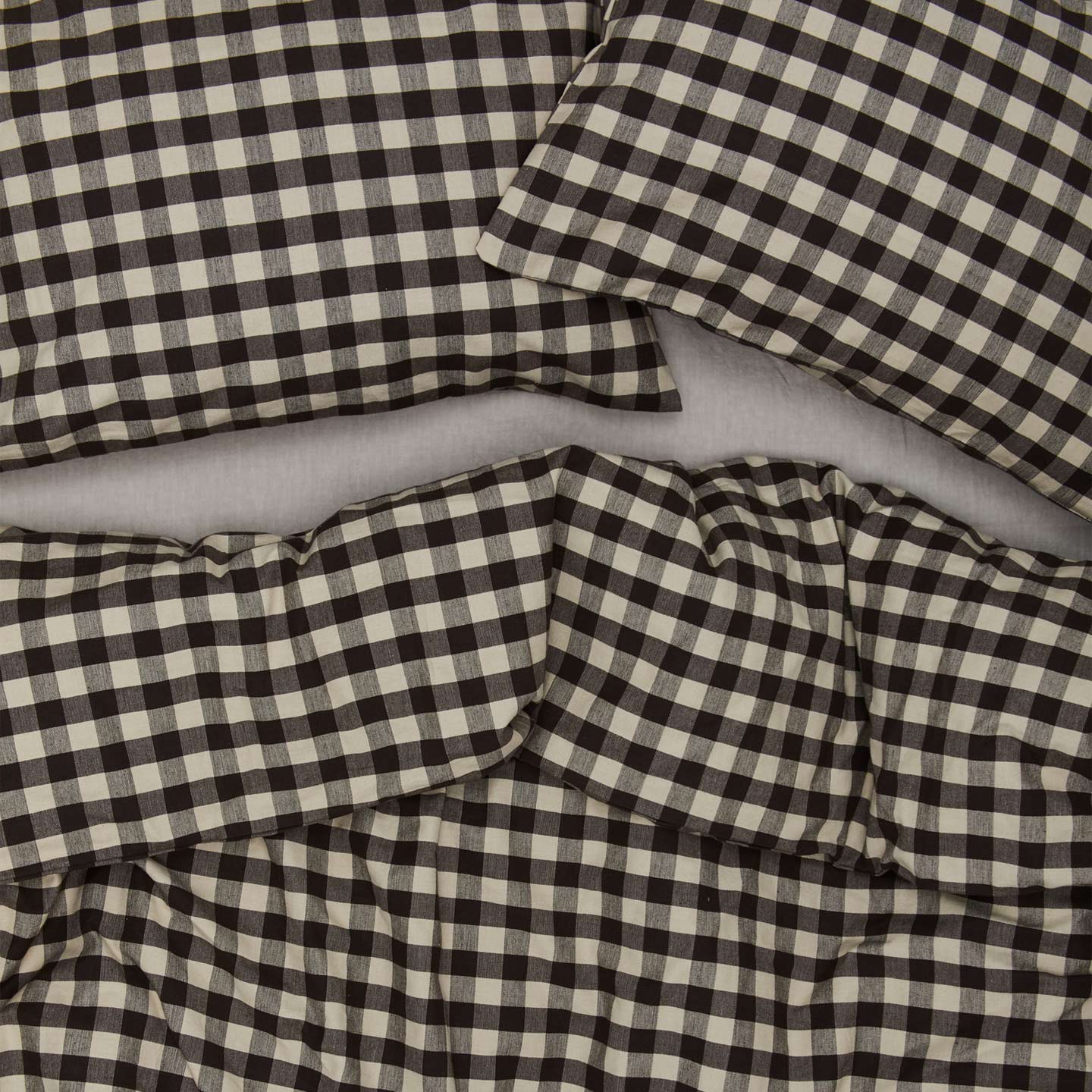 Essential Gingham Duvet - Light Grey/Black - Image 2