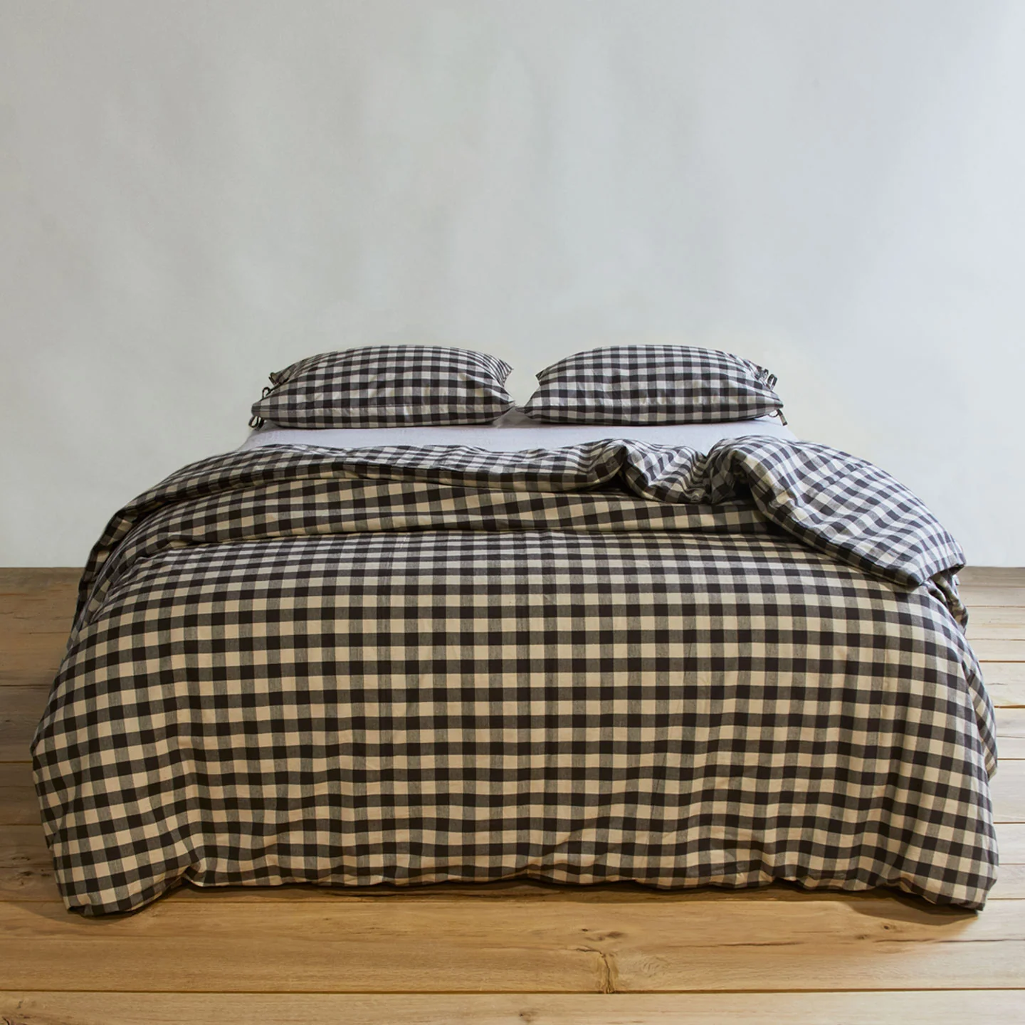 Essential Gingham Duvet - Light Grey/Black - Image 4