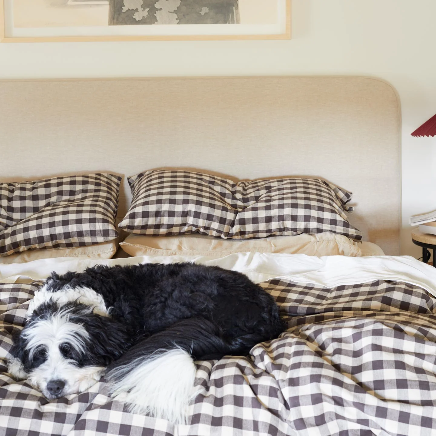 Essential Gingham Duvet - Light Grey/Black - Image 5