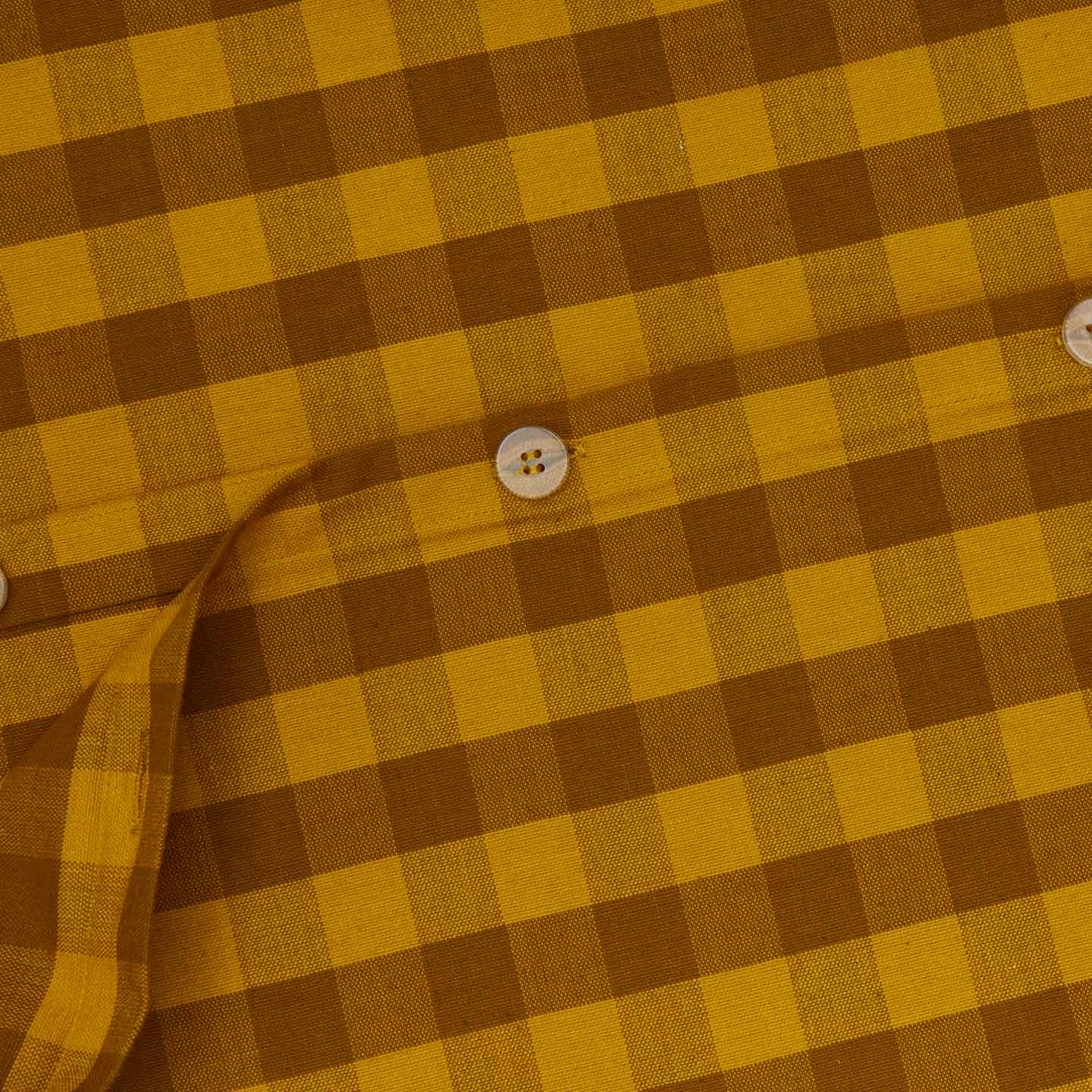 Essential Gingham Duvet - Mustard/Bronze - Image 3