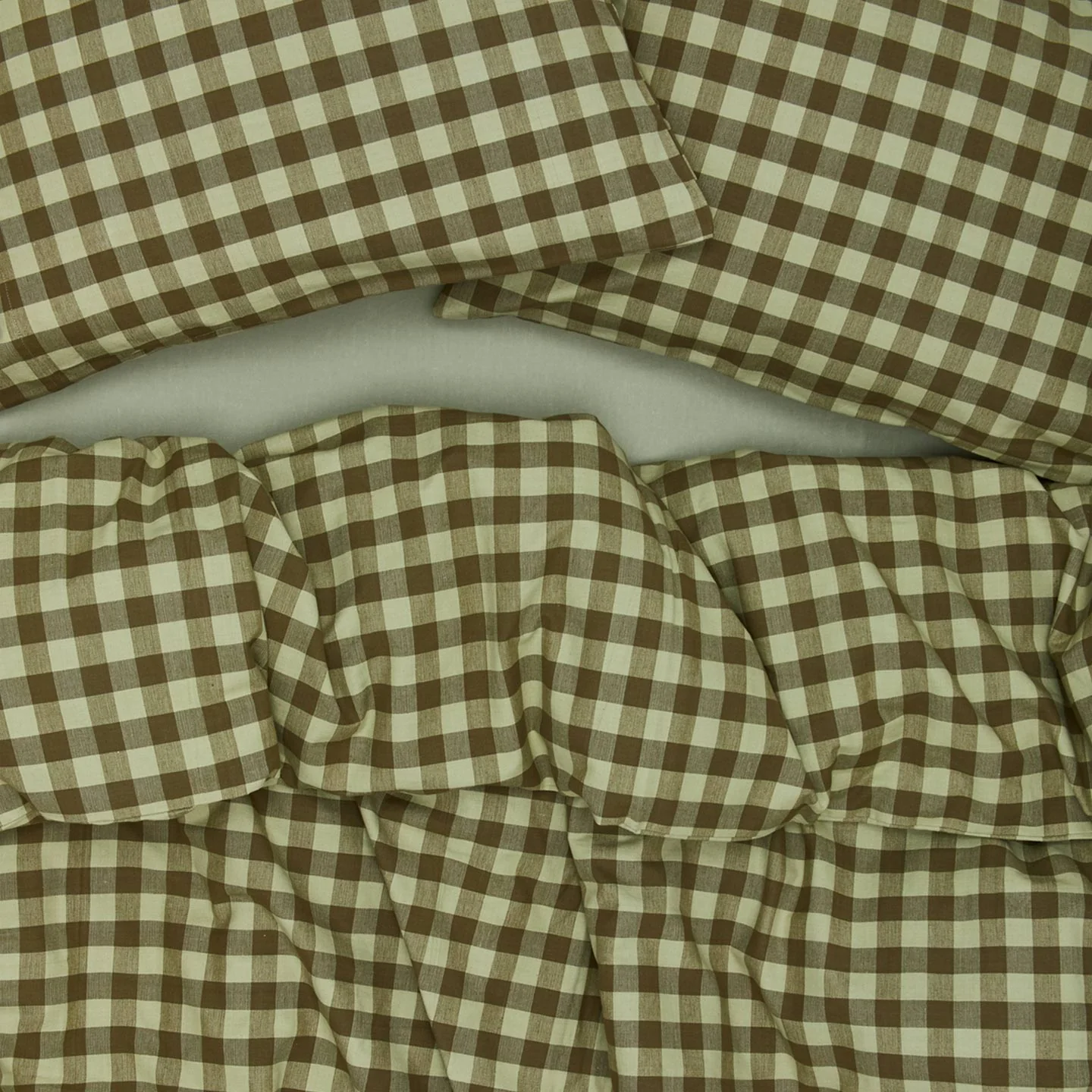Essential Gingham Duvet - Sage/Olive - Image 2