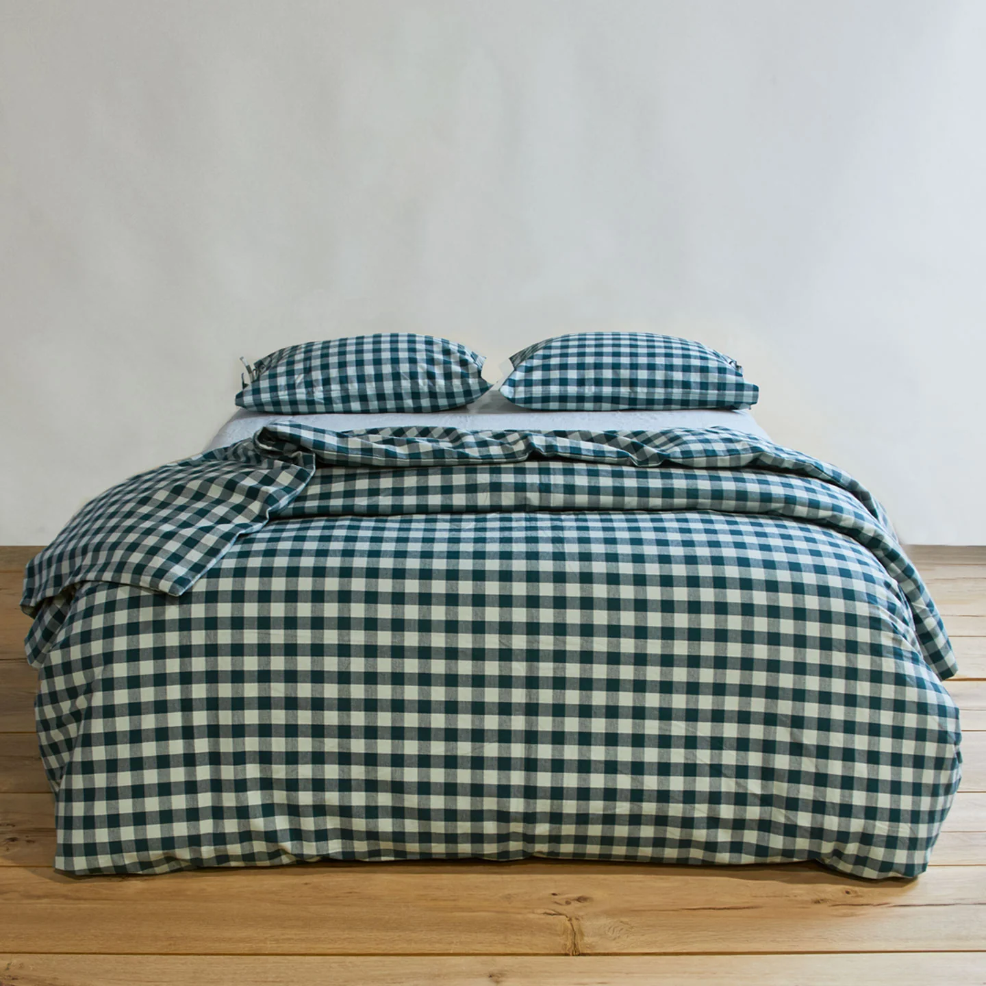 Essential Gingham Duvet - Sky/Peacock - Image 4