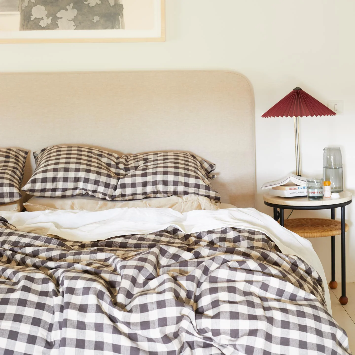 Essential Gingham Pillowcases, Set of 2 - Light Grey/Black - Image 5