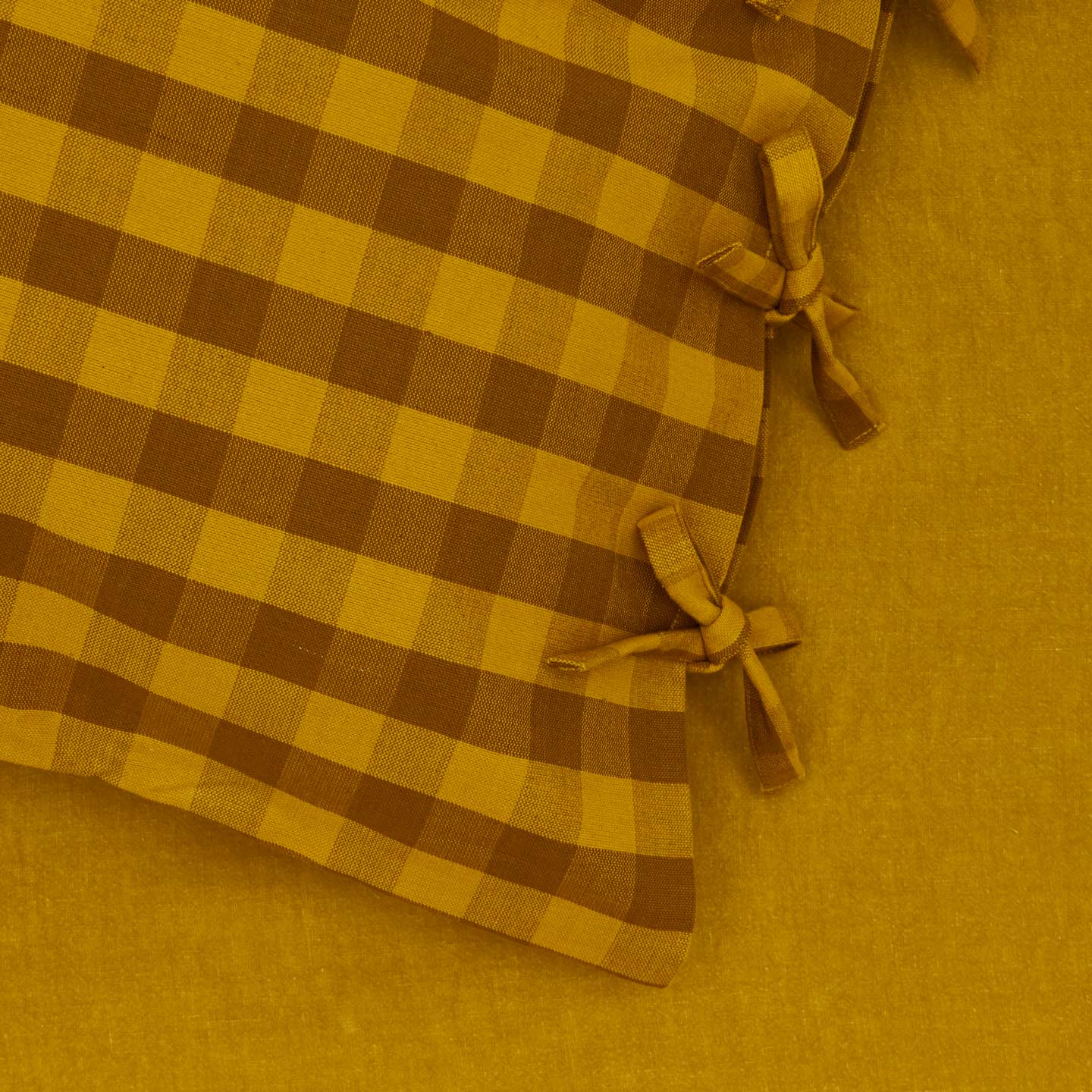 Essential Gingham Pillowcases, Set of 2 - Mustard/Bronze - Image 2