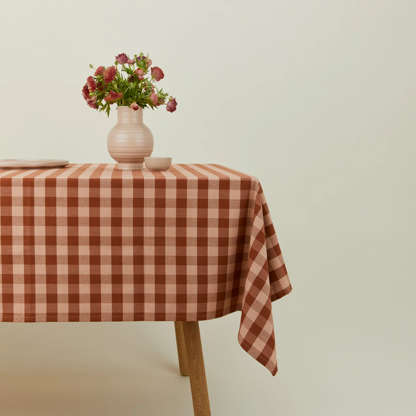 Essential Gingham Tablecloth - Blush/Terracotta - Image 2