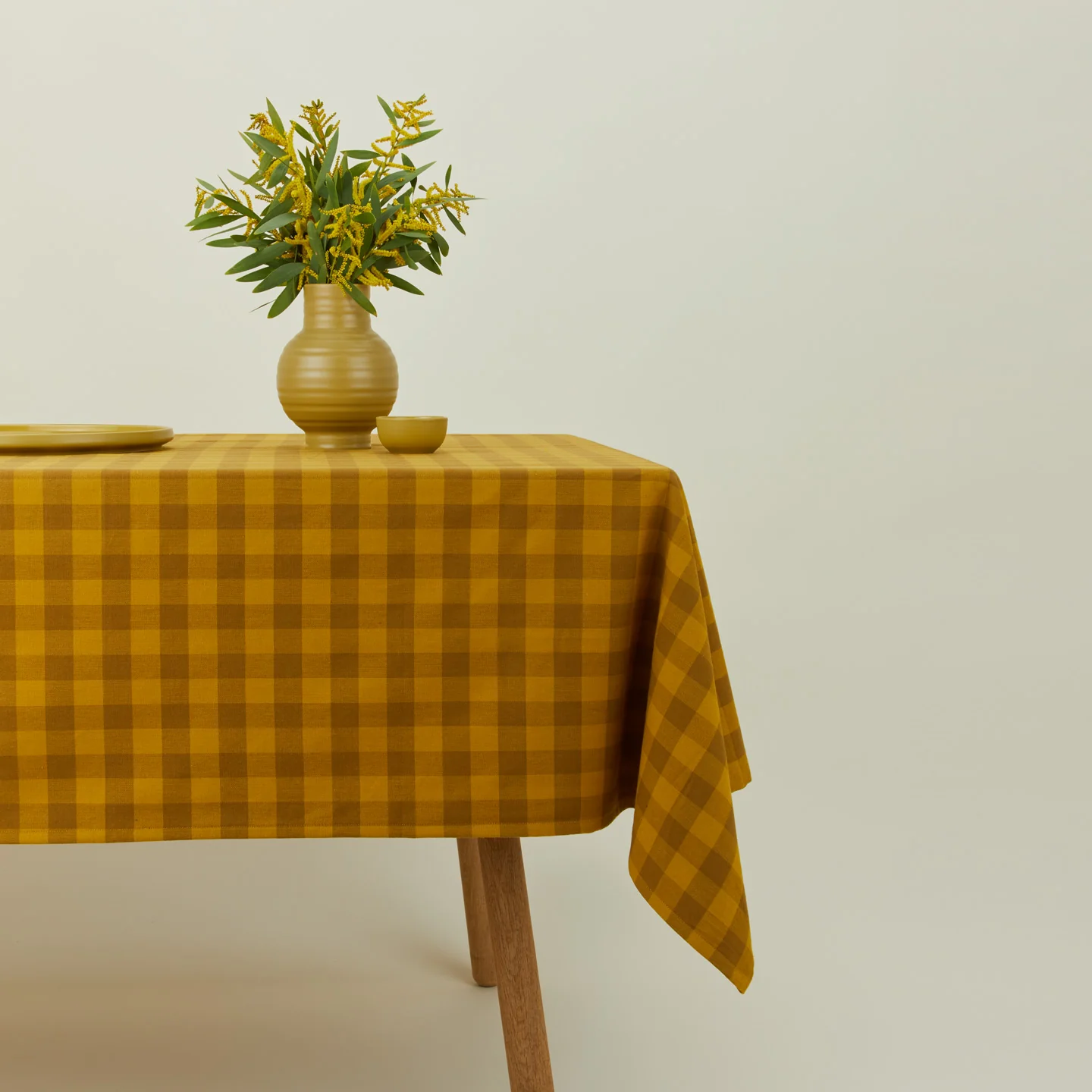 Essential Gingham Tablecloth - Mustard/Bronze - Image 2