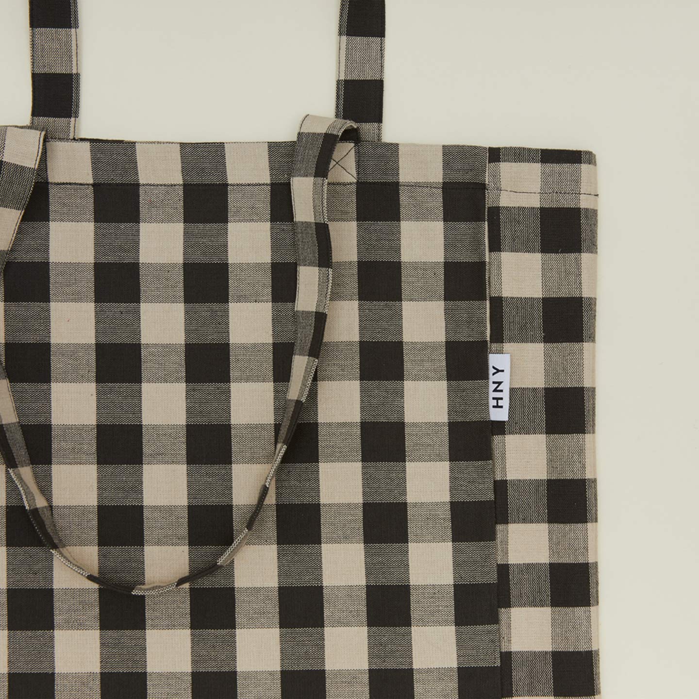 Essential Gingham Tote - Light Grey/Black - Image 3