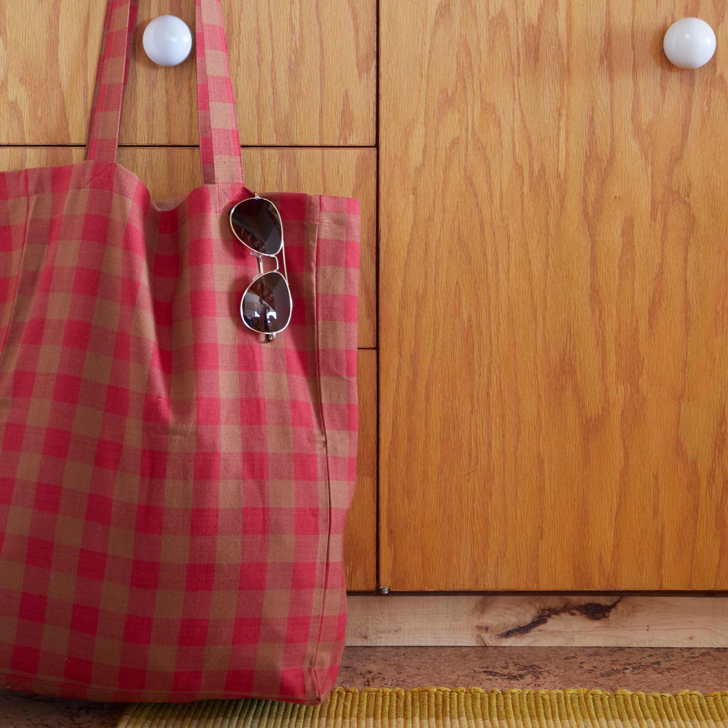 Essential Gingham Tote - Red/Terracotta - Image 5