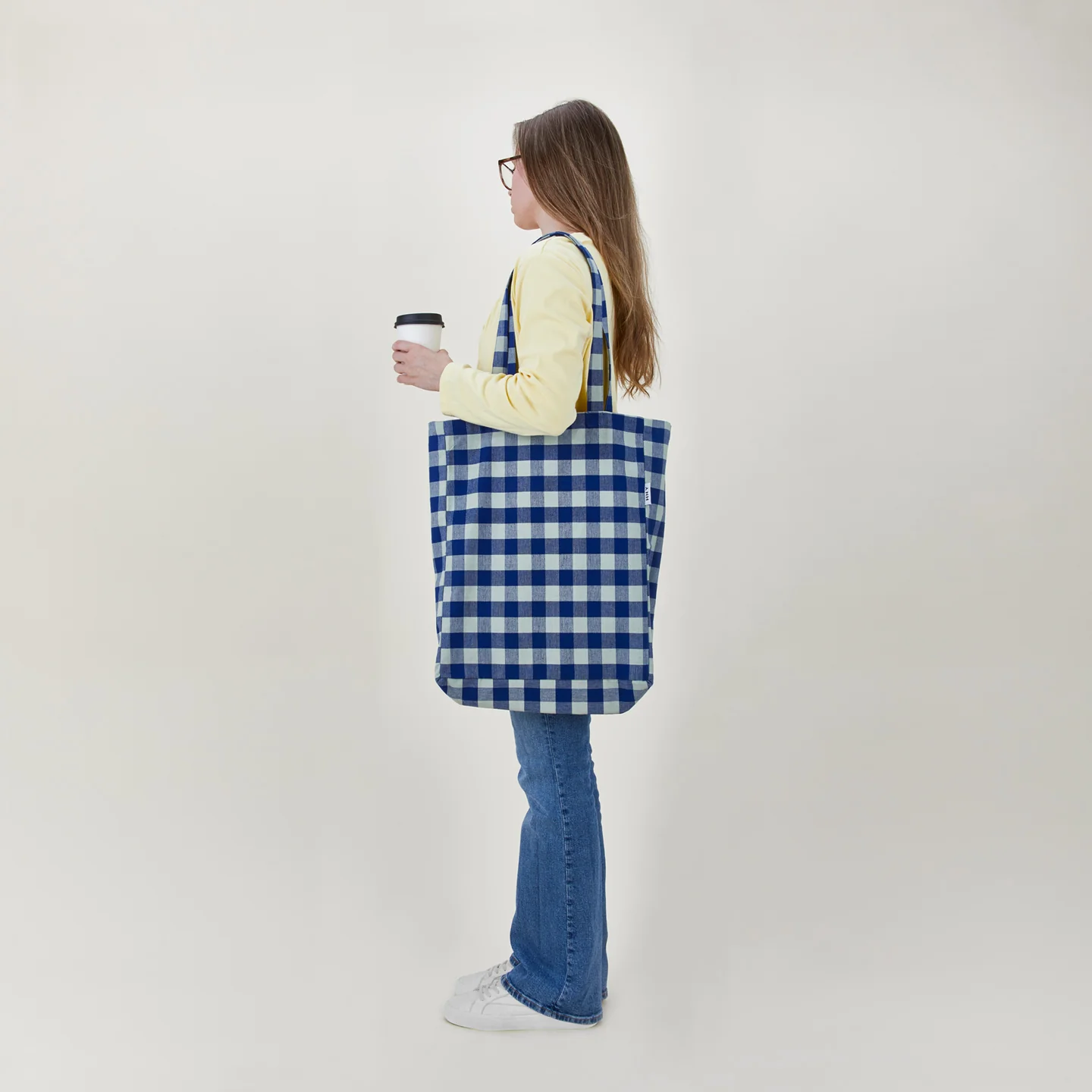 Essential Gingham Tote - Sky/Blue - Image 2