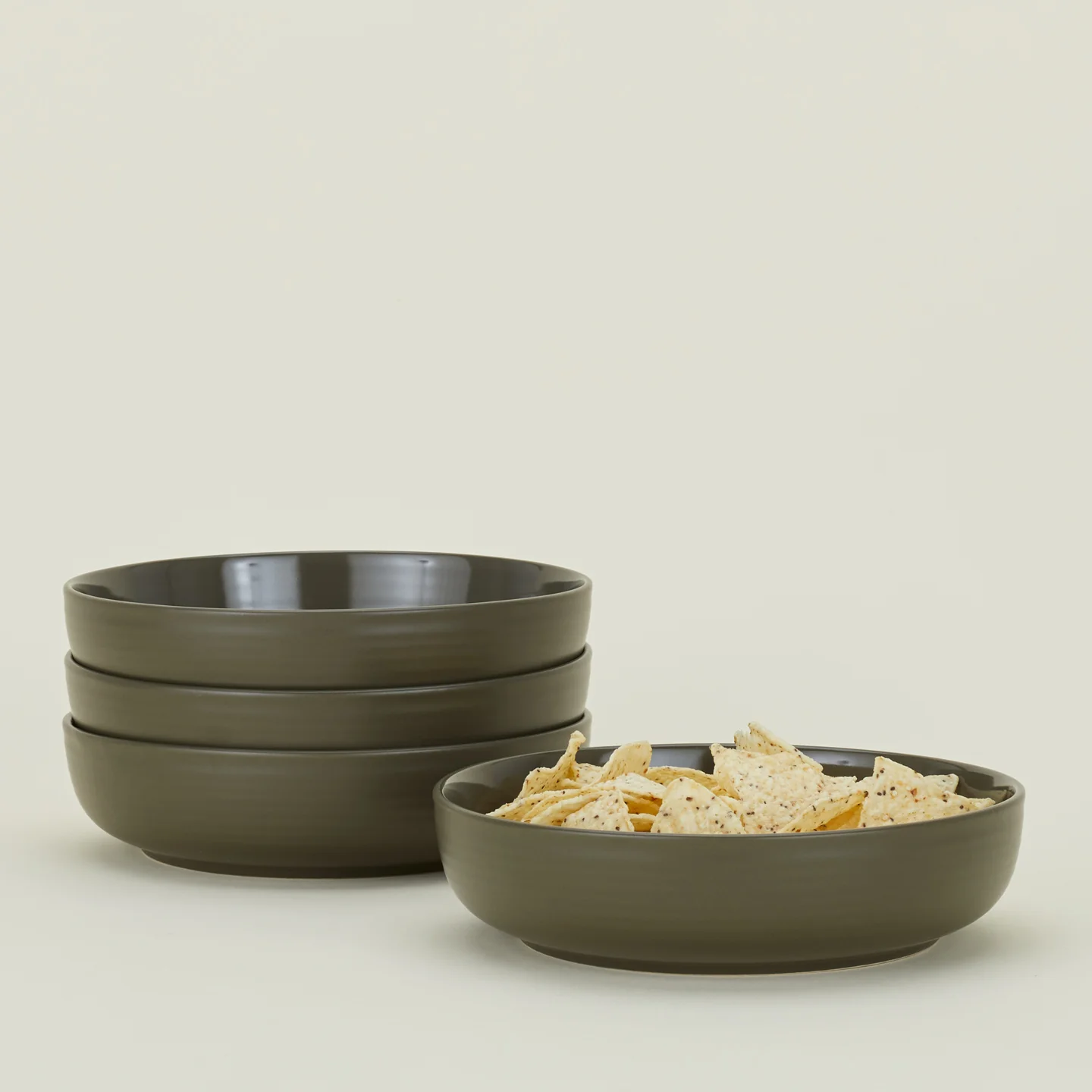 Essential Low Bowl, Set of 4 - Olive - Image 2