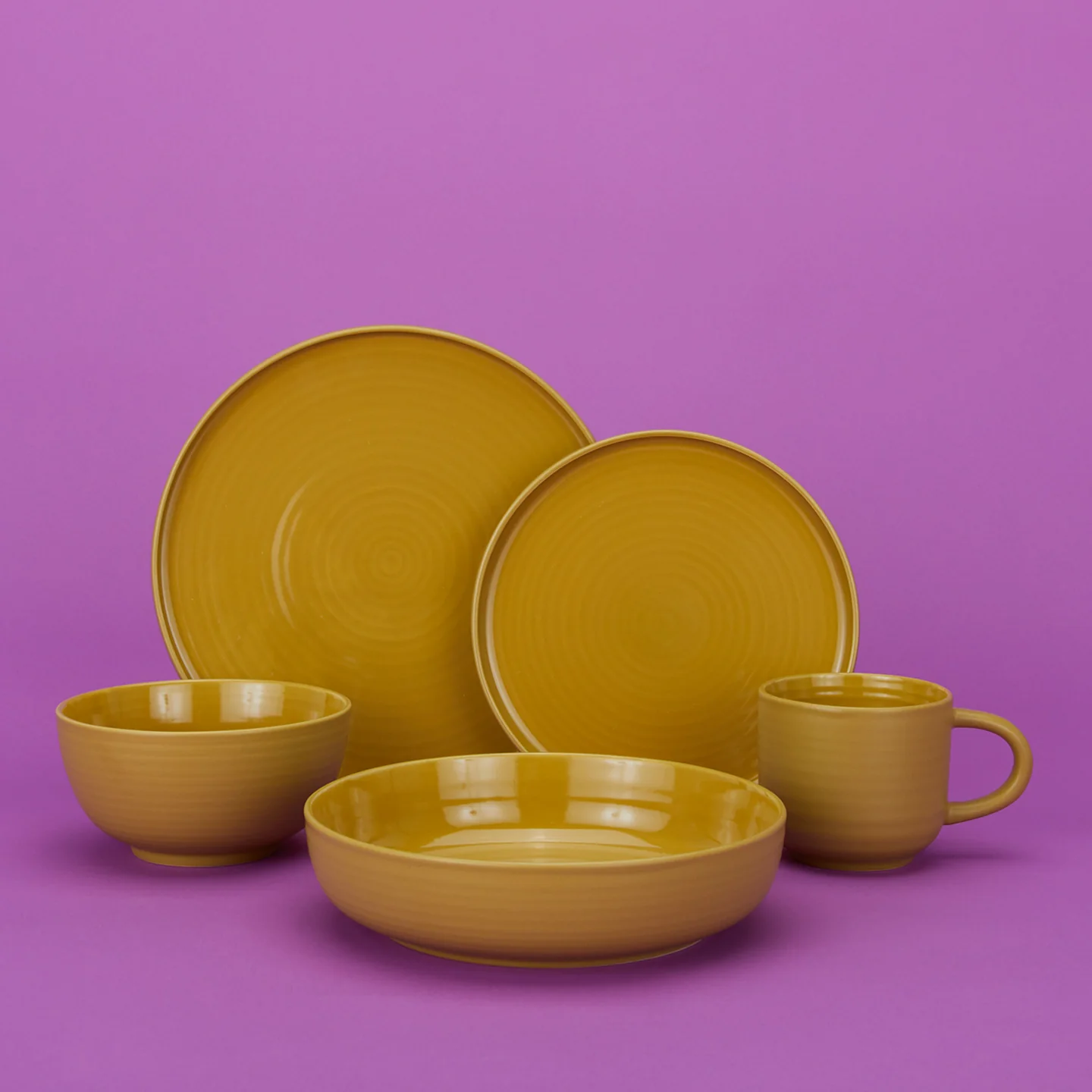 Essential Salad Plate, Set of 4 - Mustard - Image 5