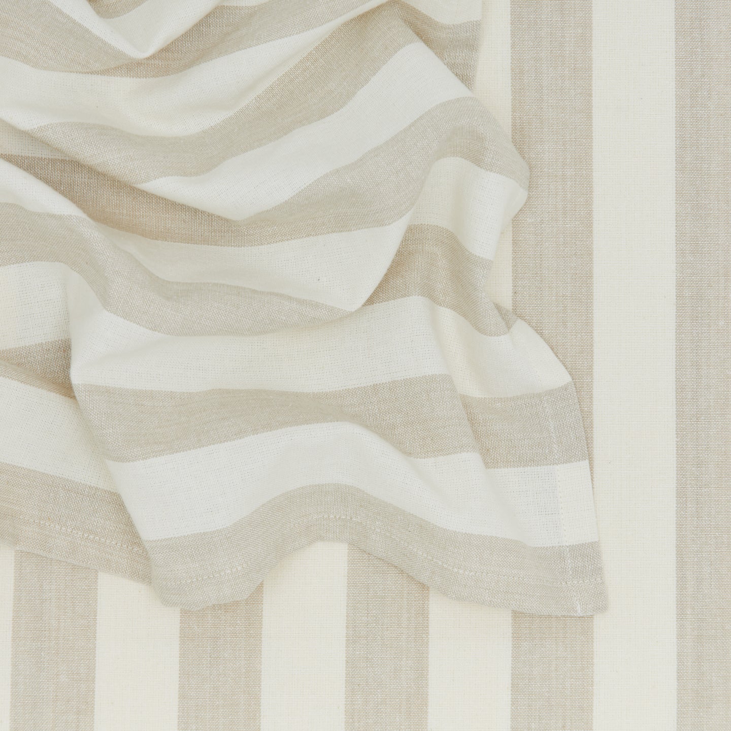 Essential Striped Dinner Napkin, Set of 4 - Ivory/Flax - Image 3