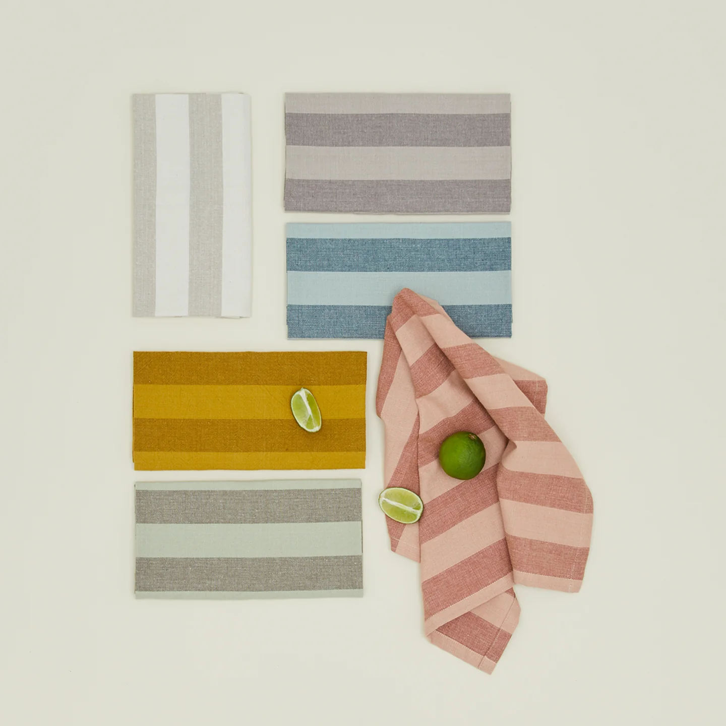 Essential Striped Dinner Napkin, Set of 4 - Sage/Olive - Image 4