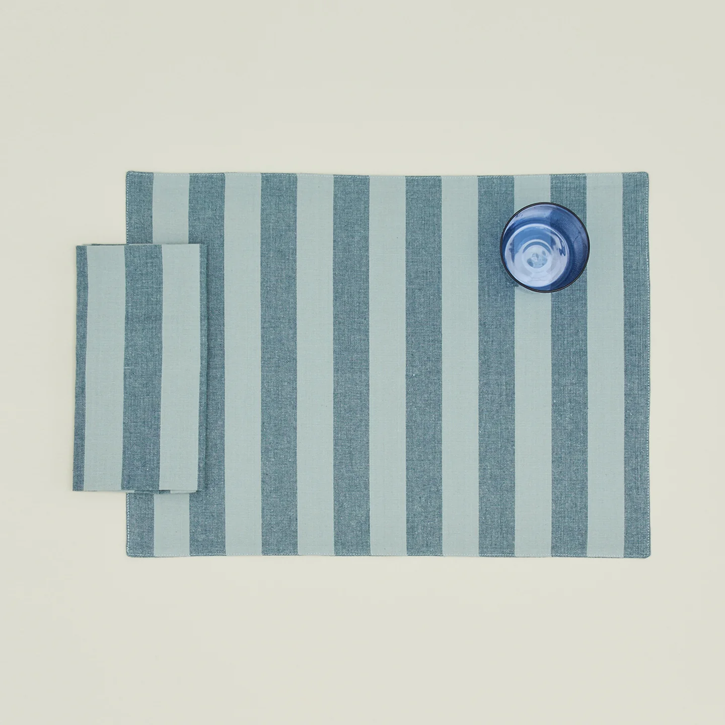 Essential Striped Dinner Napkin, Set of 4 - Sky/Peacock - Image 2