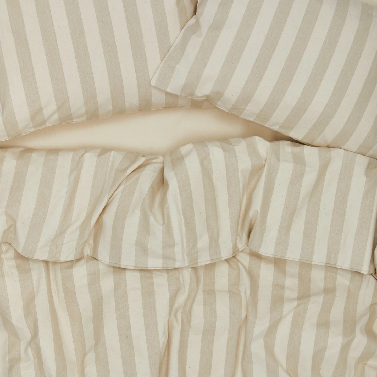 Essential Striped Duvet - Ivory/Flax - Image 2