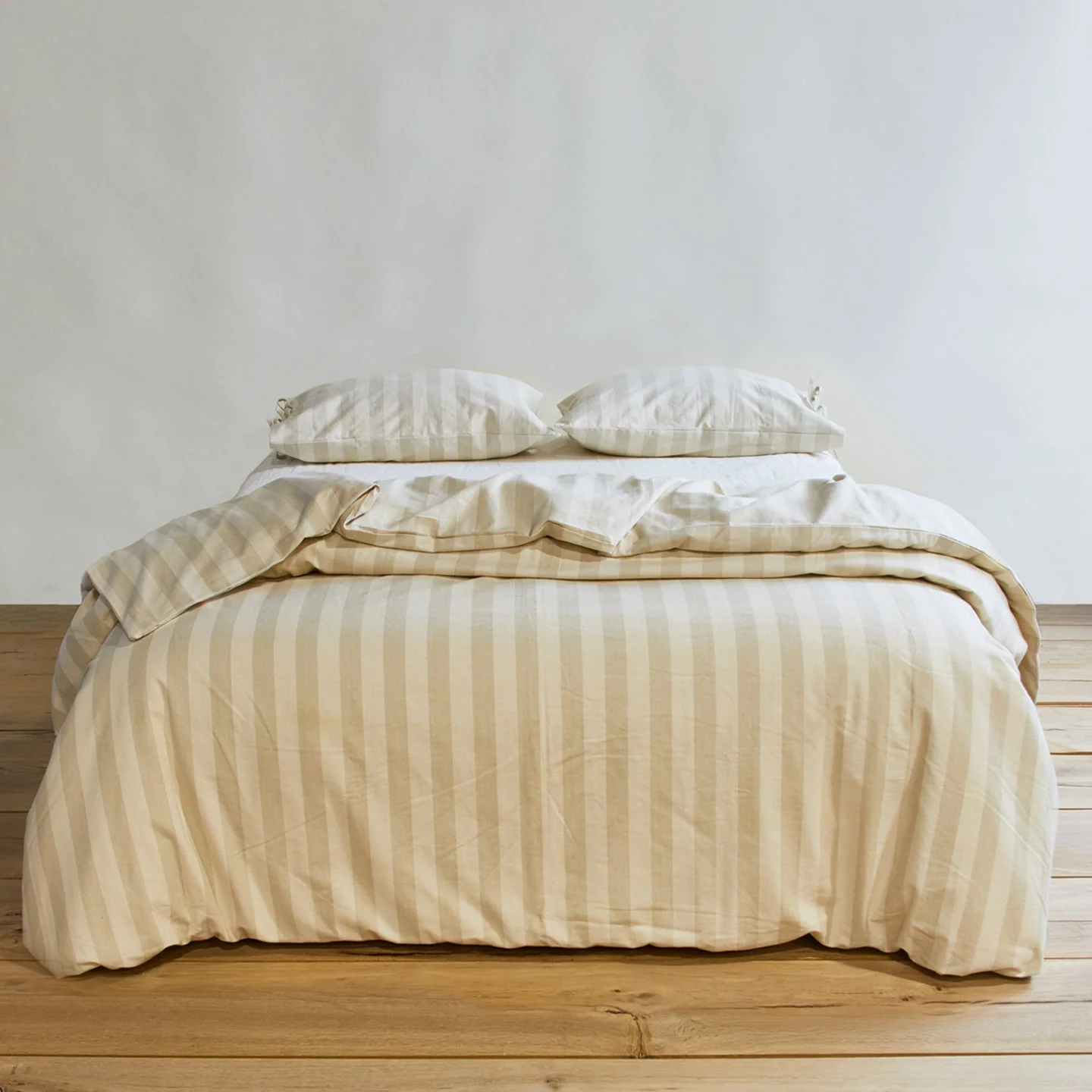 Essential Striped Duvet - Ivory/Flax - Image 4
