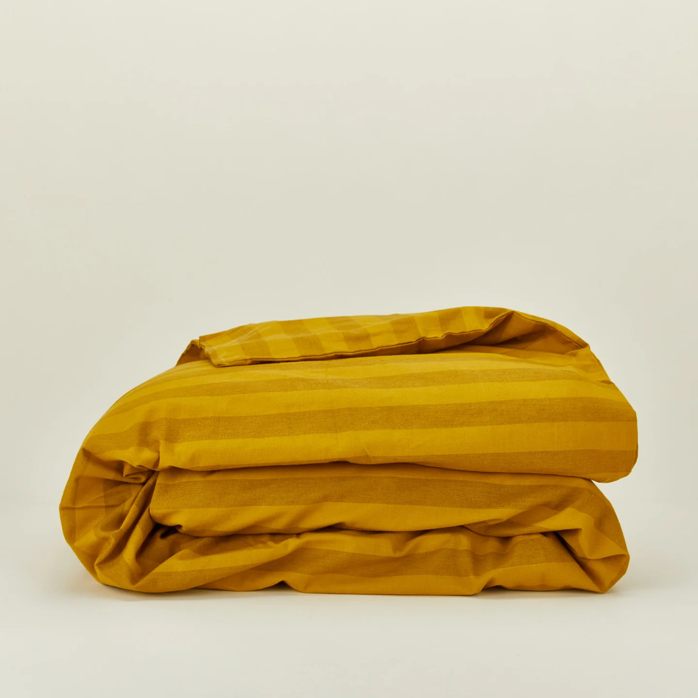 Essential Striped Duvet - Mustard/Bronze