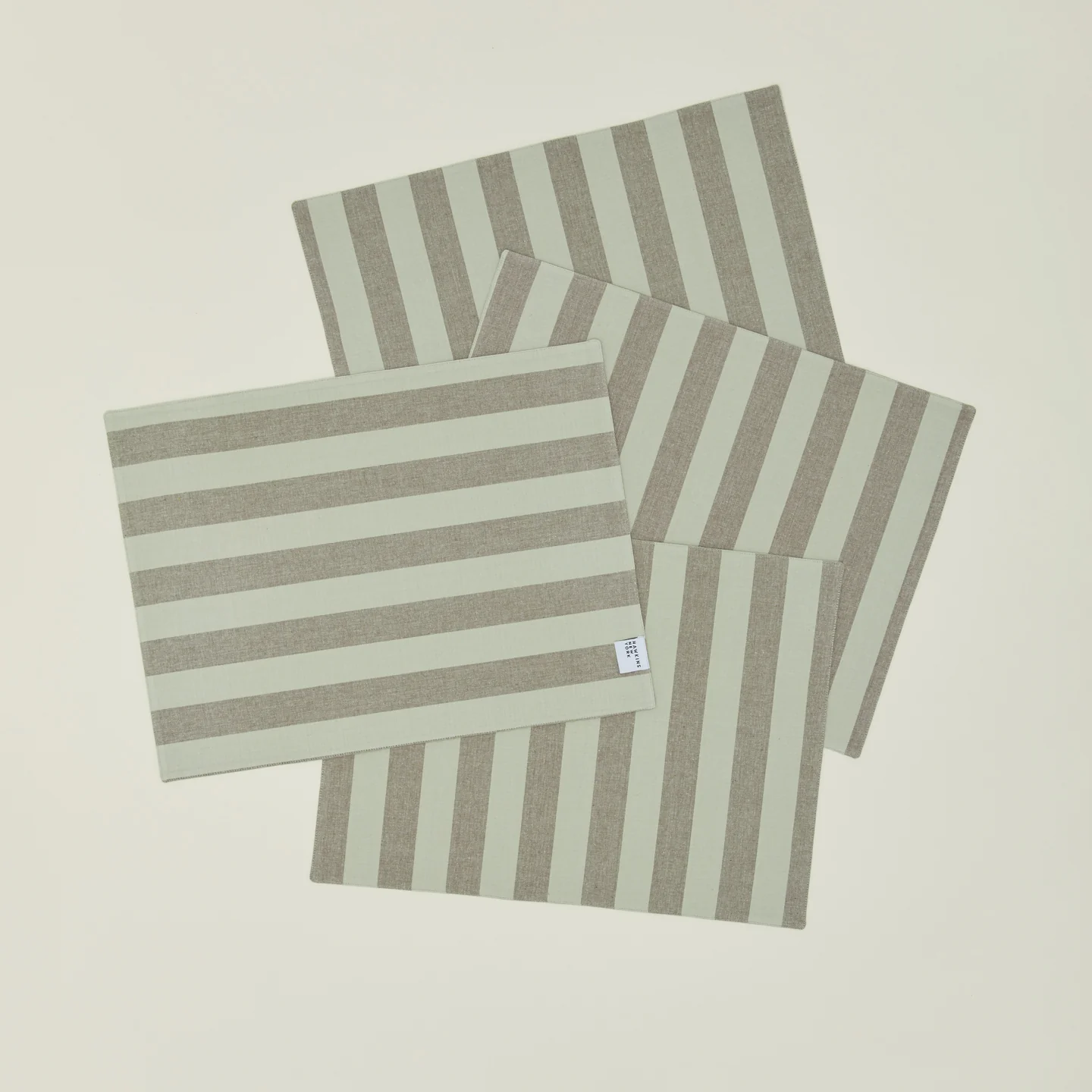 Essential Striped Placemat, Set of 4 - Sage/Olive - Image 4