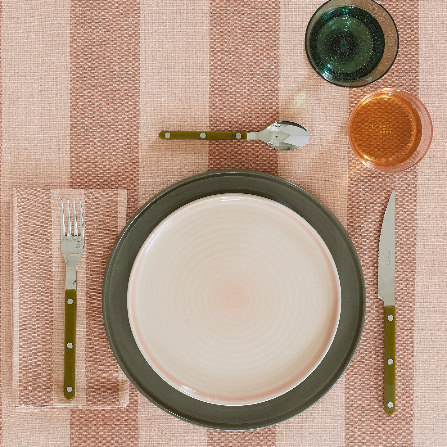 Essential Striped Tablecloth - Blush/Terracotta - Image 6