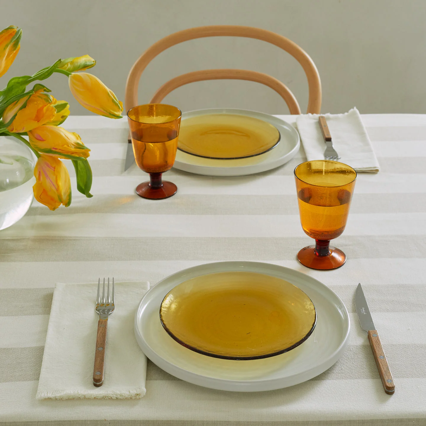 Essential Striped Tablecloth - Ivory/Flax - Image 7