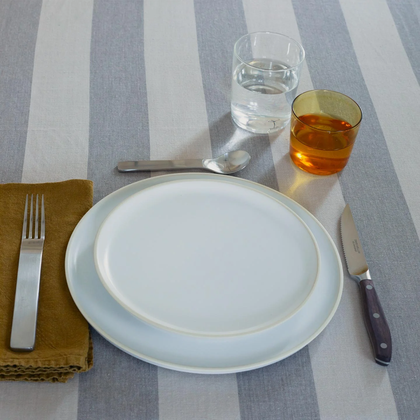 Essential Striped Tablecloth - Light Grey/Dark Grey - Image 7