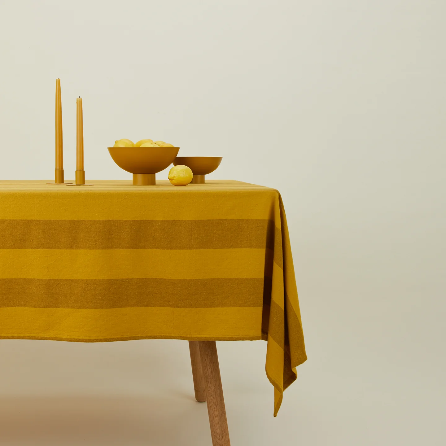 Essential Striped Tablecloth - Mustard/Bronze - Image 2