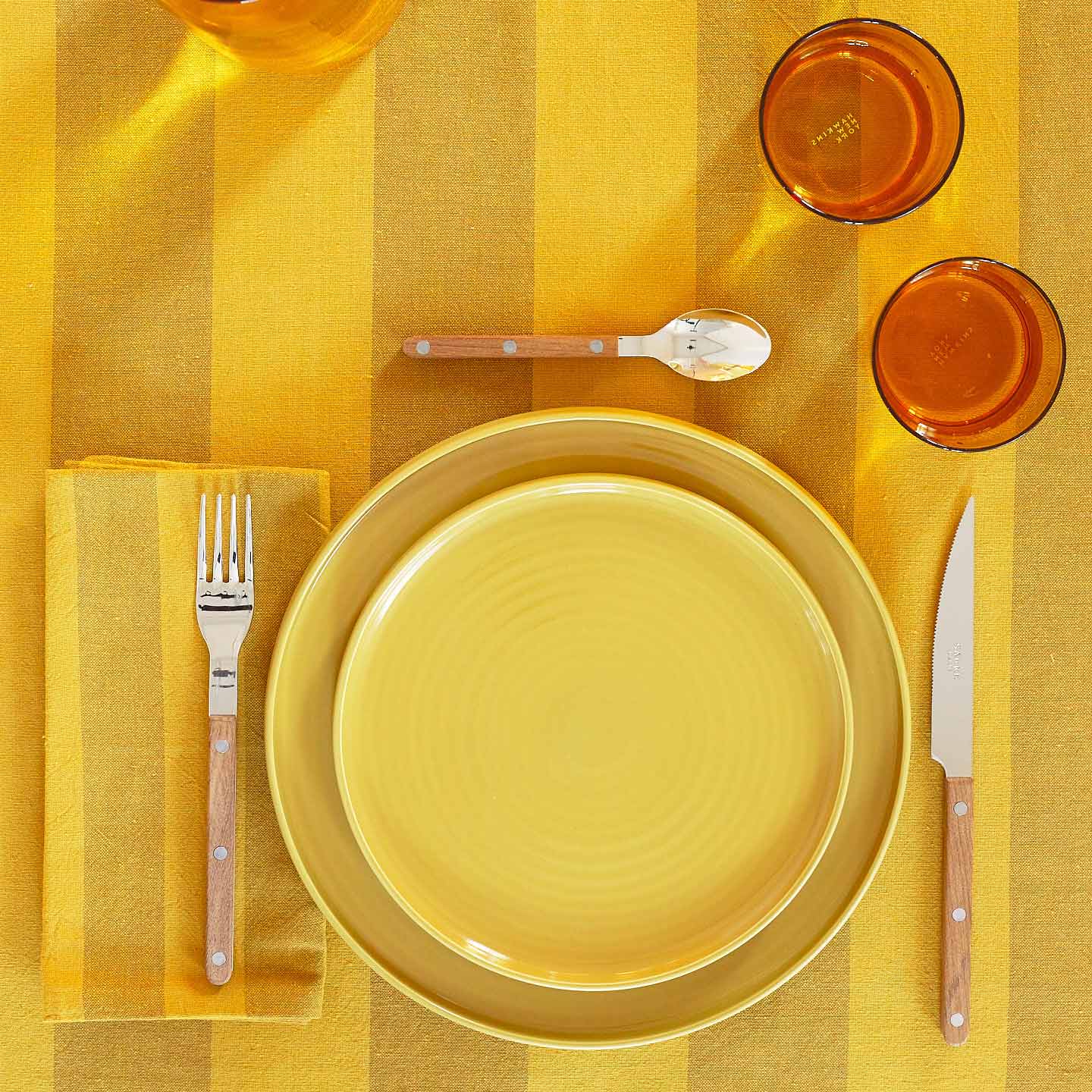Essential Striped Tablecloth - Mustard/Bronze - Image 6