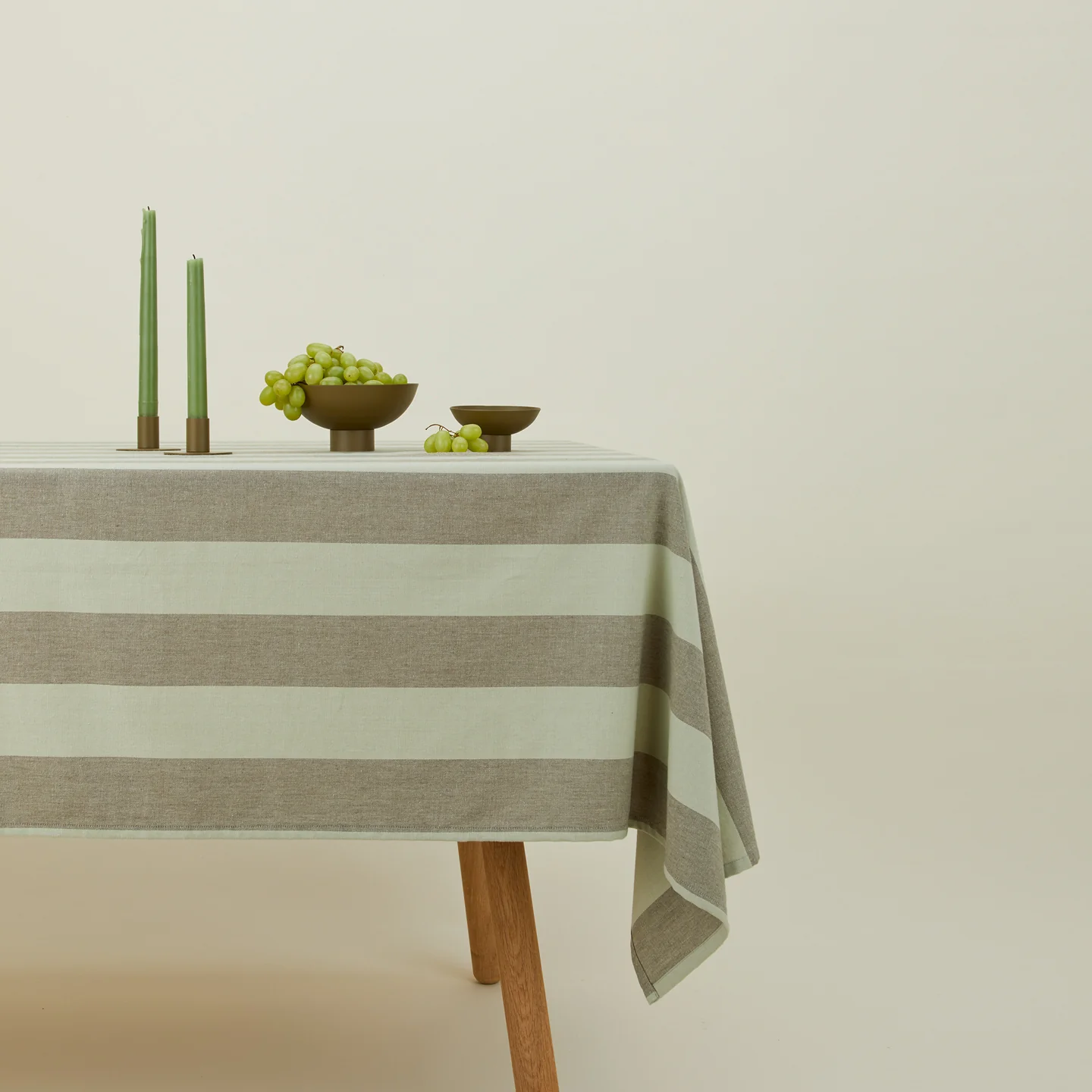 Essential Striped Tablecloth - Sage/Olive - Image 2