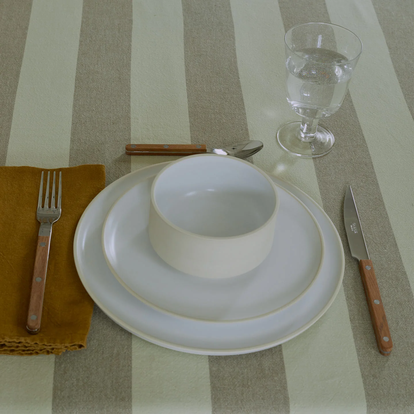 Essential Striped Tablecloth - Sage/Olive - Image 7