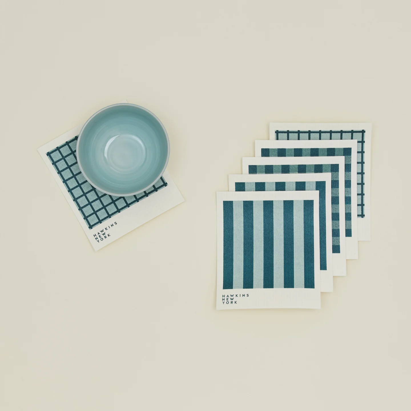 Essential Swedish Dishcloth, Set of 6 - Sky/Peacock - Image 2