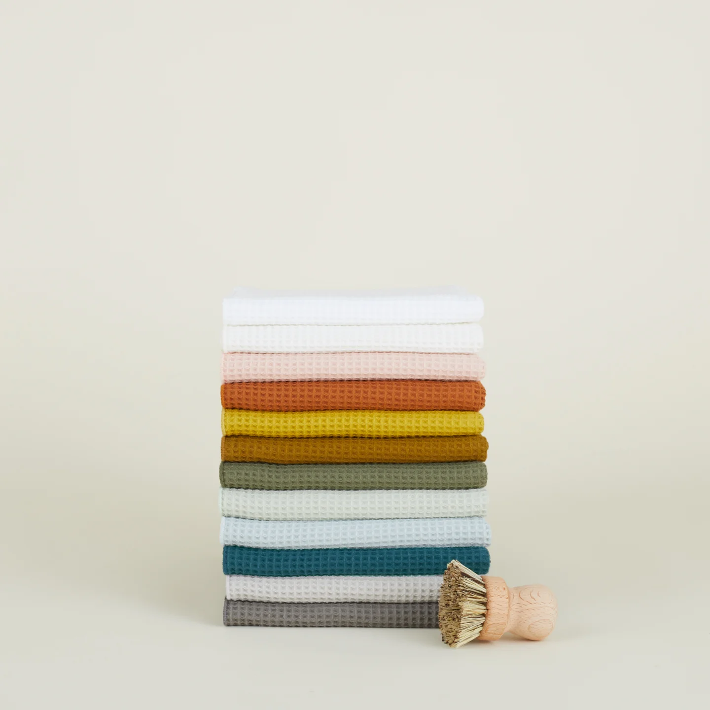 Essential Waffle Dish Towel - Blush/Terracotta - Image 3
