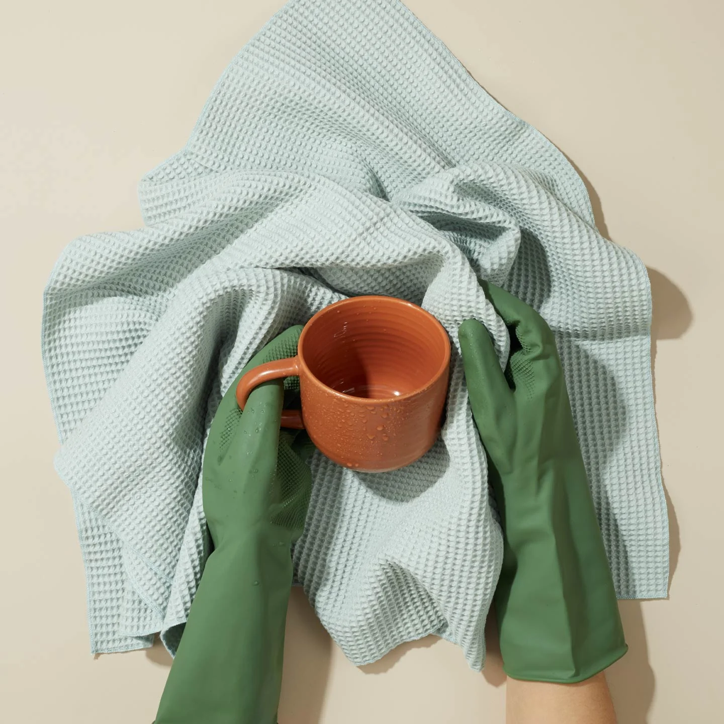 Essential Waffle Dish Towel - Sky/Peacock - Image 4