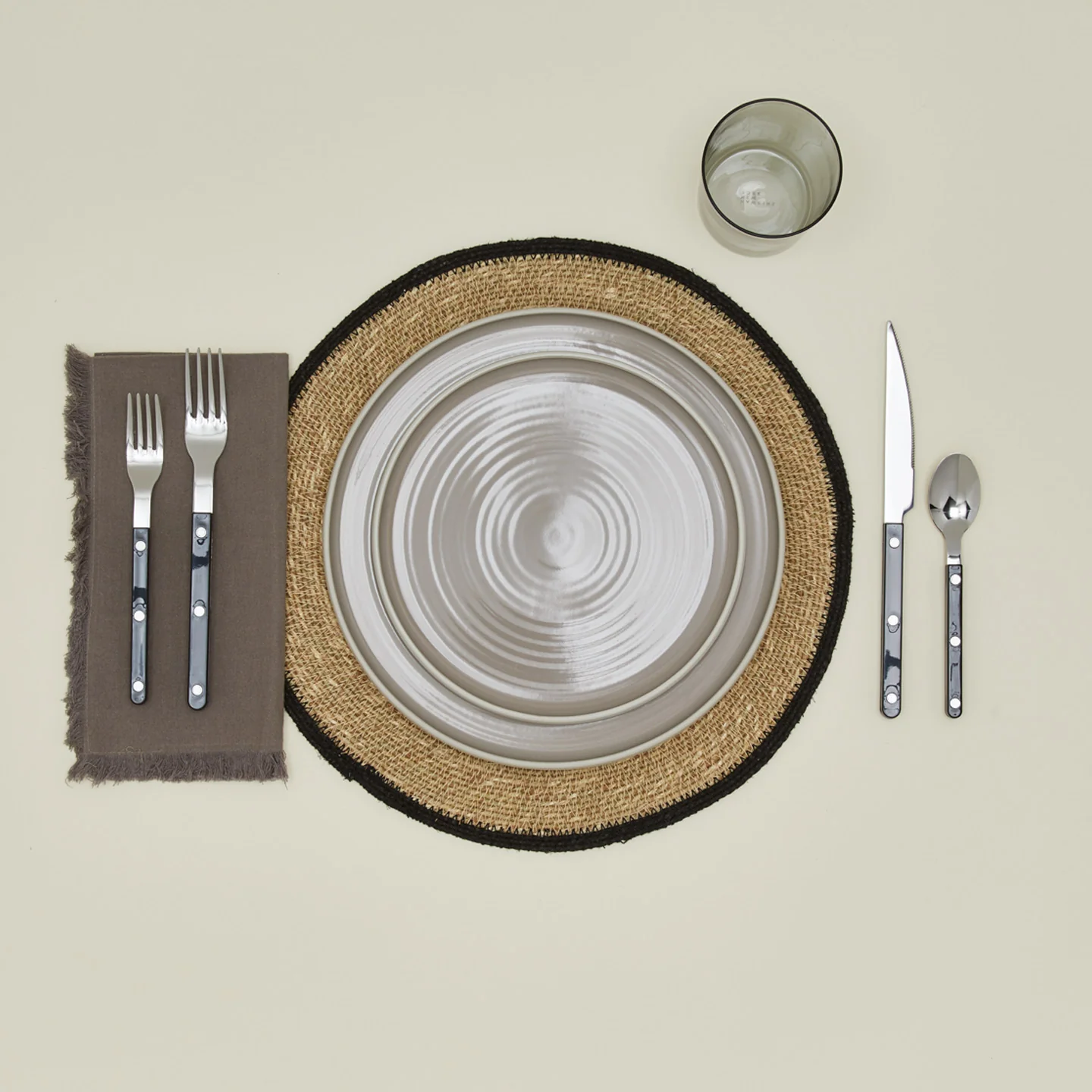 Essential Woven Placemat, Set of 4 - Black - Image 2