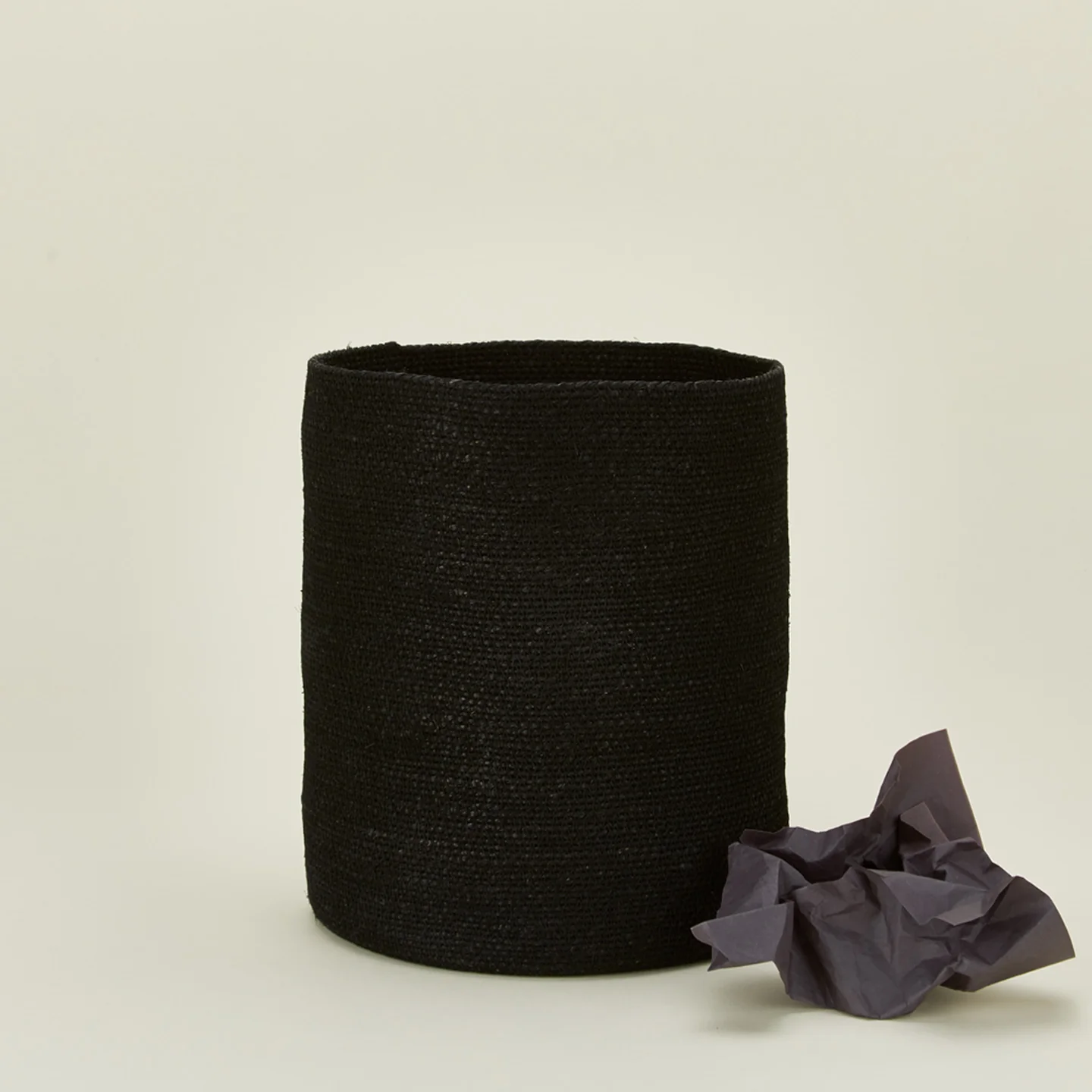 Essential Woven Wastebasket - Black - Image 2