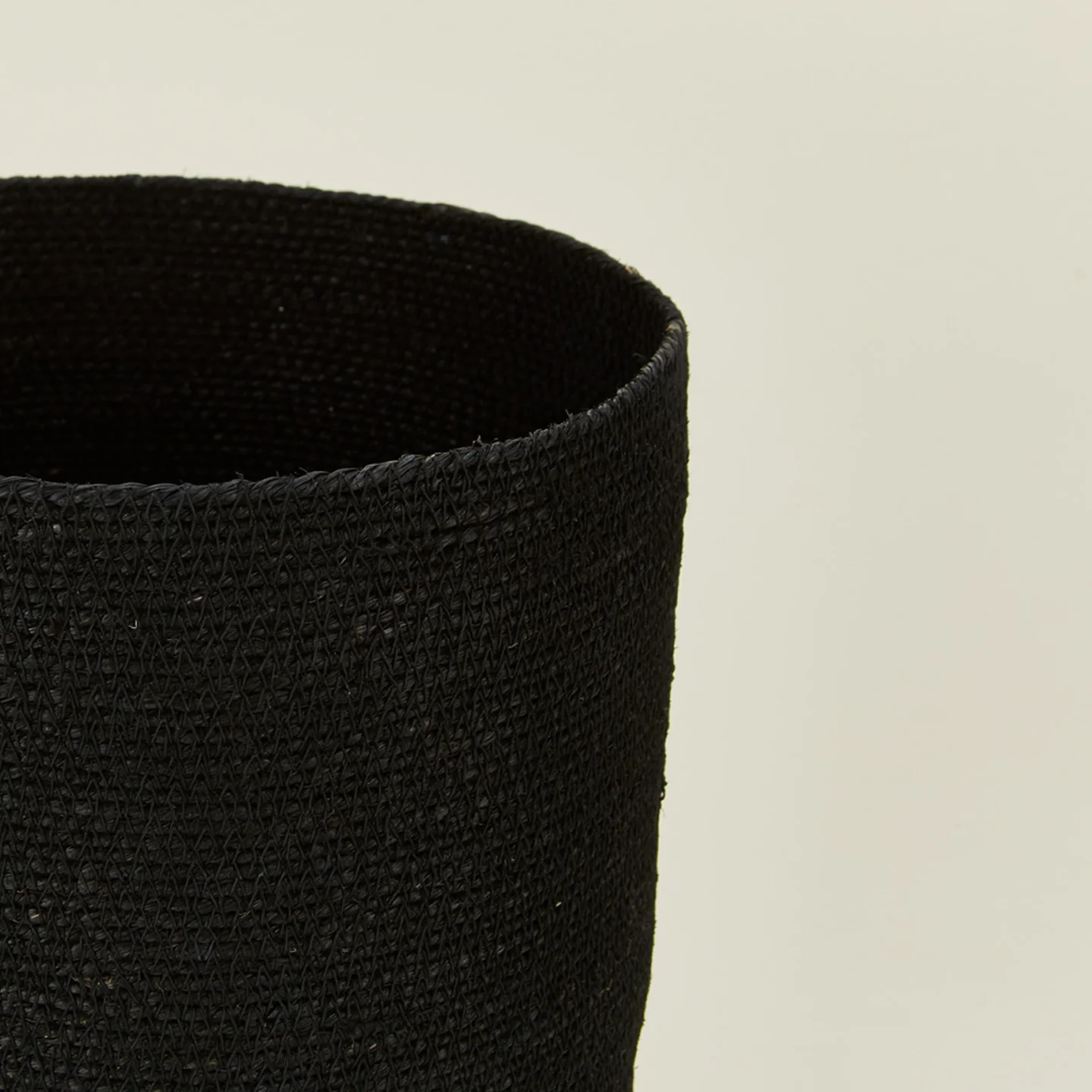 Essential Woven Wastebasket - Black - Image 3