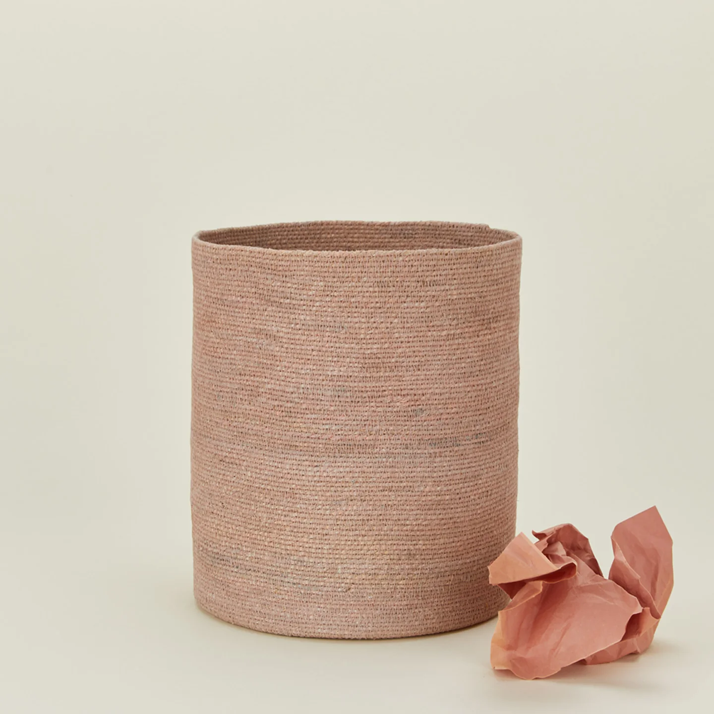 Essential Woven Wastebasket - Blush - Image 2