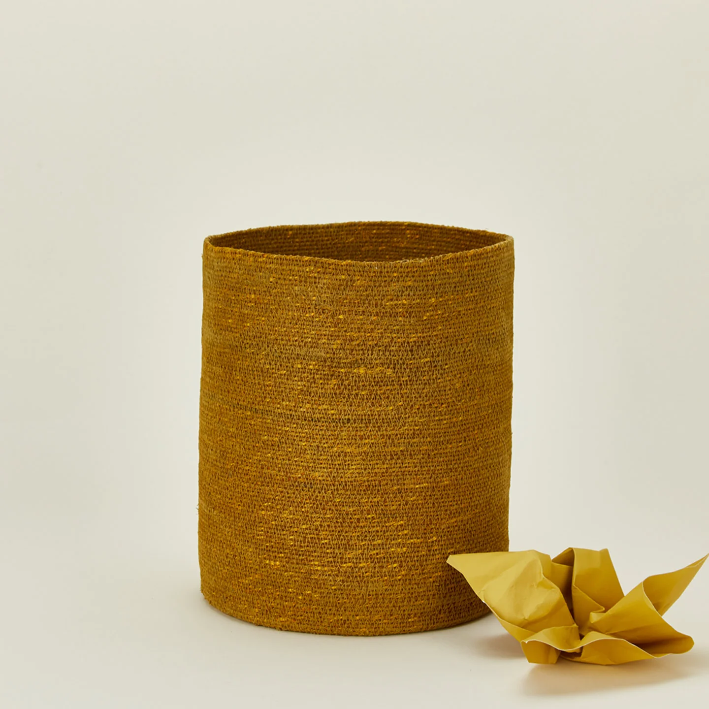 Essential Woven Wastebasket - Mustard - Image 2